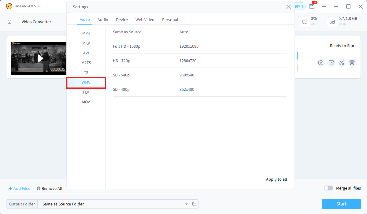 How to Convert MP4 to WMV - step3