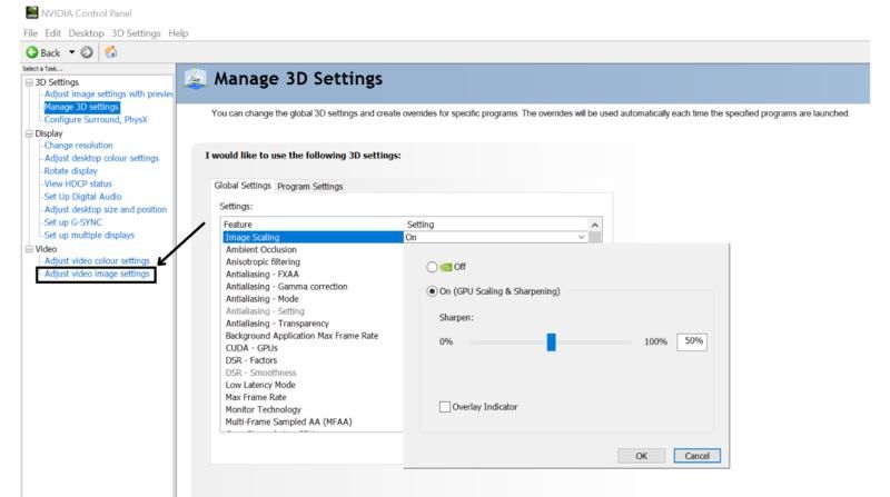 NVIDIA RTX Video Enhancement settings