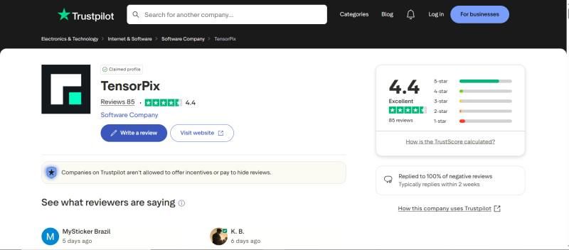TensorPix Free Online Video Enhancer Trustpilot Rating.jpg