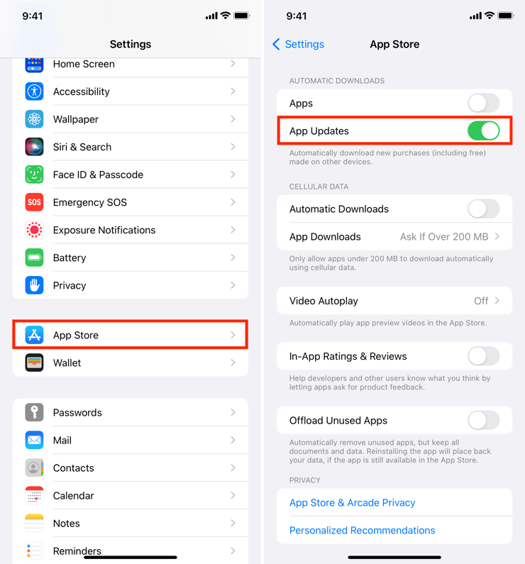update app on iOS