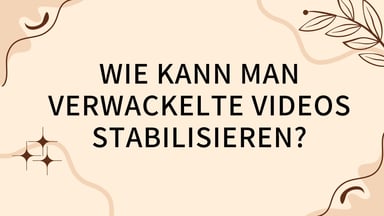 Wie kann man verwackelte Videos stabilisieren?