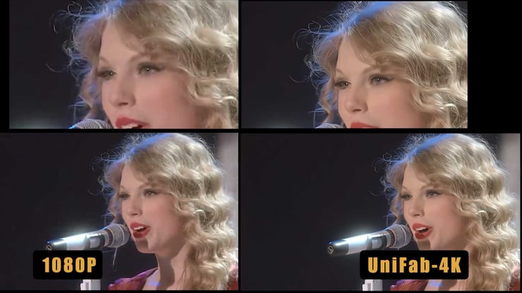 UniFab 1080p to 4k processing effect