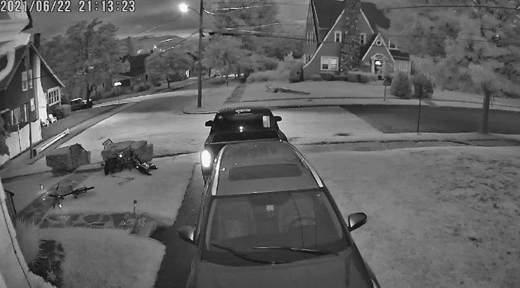 footage of security camera blurry