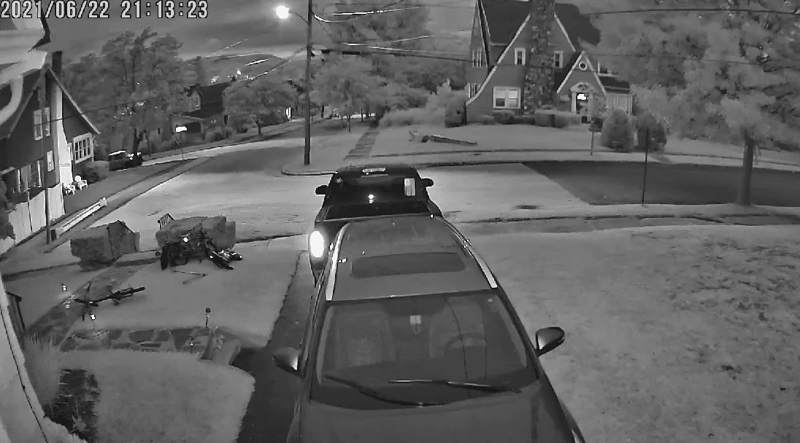 footage of security camera blurry