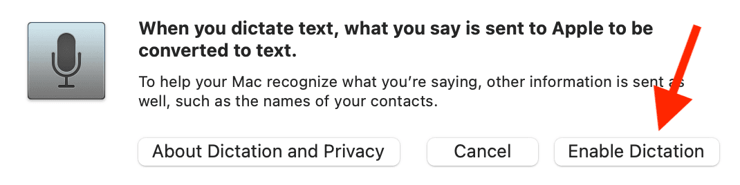 Enable Dictation