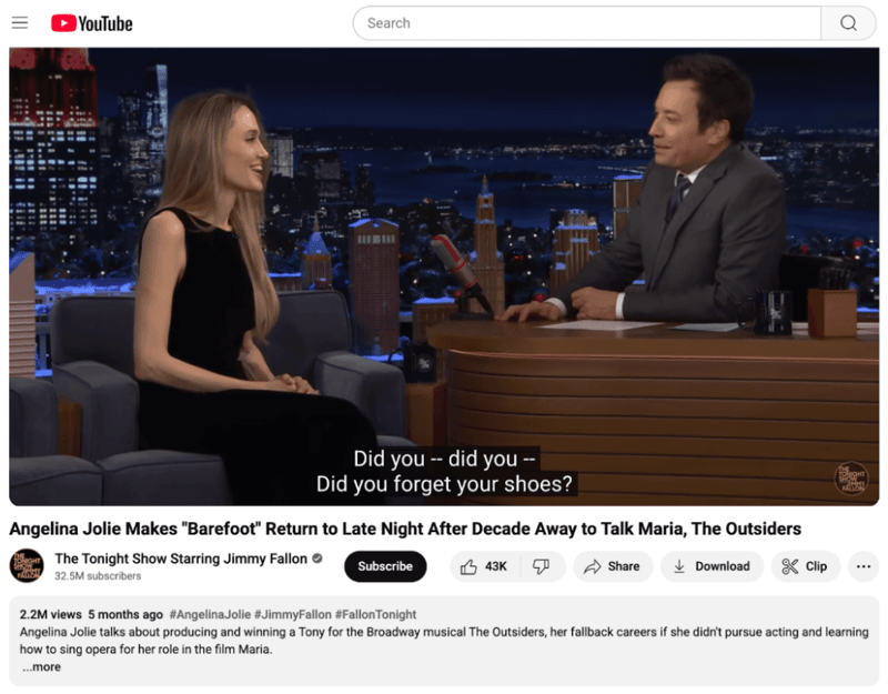 Angelina Jolie Podcast Video with Text screenshot