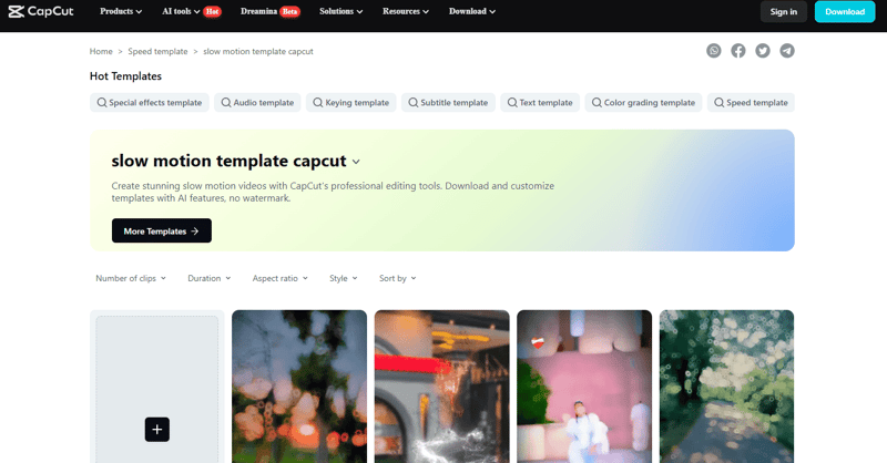 how to find Slow Motion CapCut Template - step 1.png