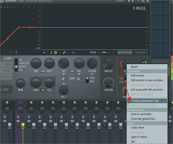  Set Automation for Low Knob