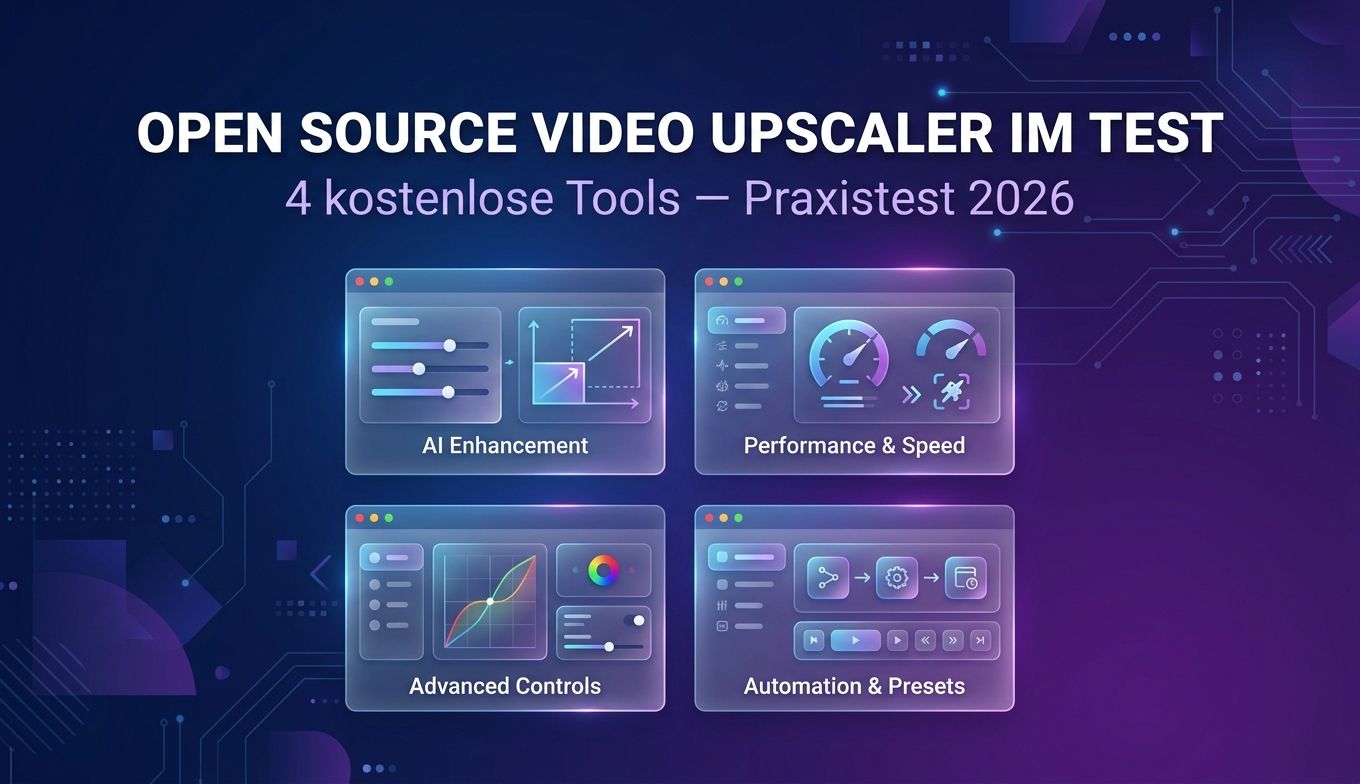 Open Source Video Upscaler 2026: 4 kostenlose Tools für Windows, Mac, Linux