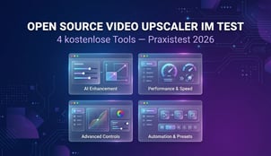 Open Source Video Upscaler 2026: 4 kostenlose Tools für Windows, Mac, Linux