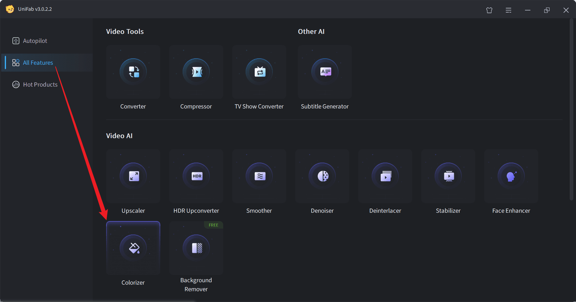 how to use unifab colorize video software - step1