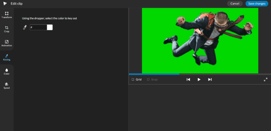 how to use green screen on wevideo-step3