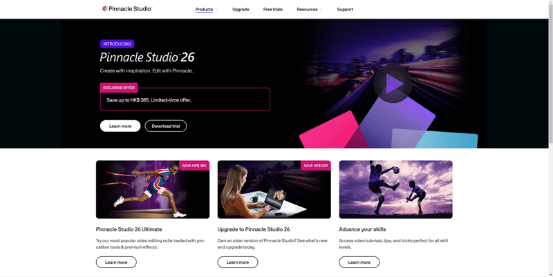 Pinnacle Studio interface