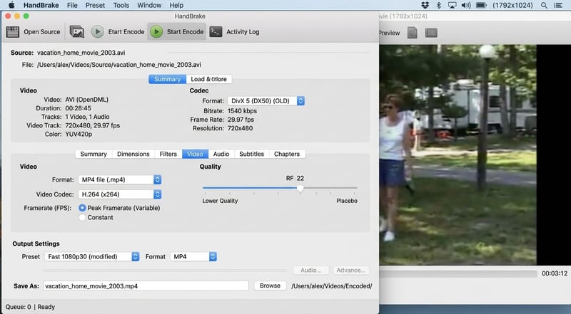 HandBrake AVI Quelle