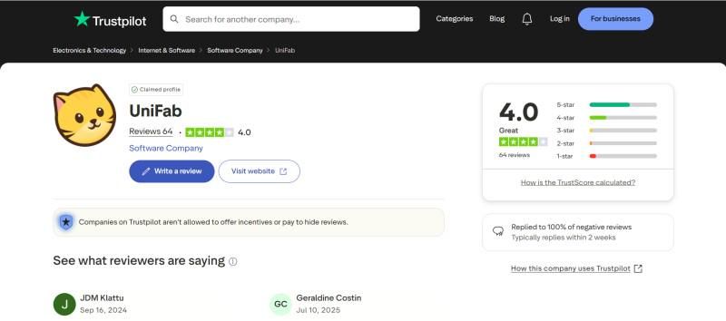 UniFab Video Enhancer Trustpilot Rating.jpg