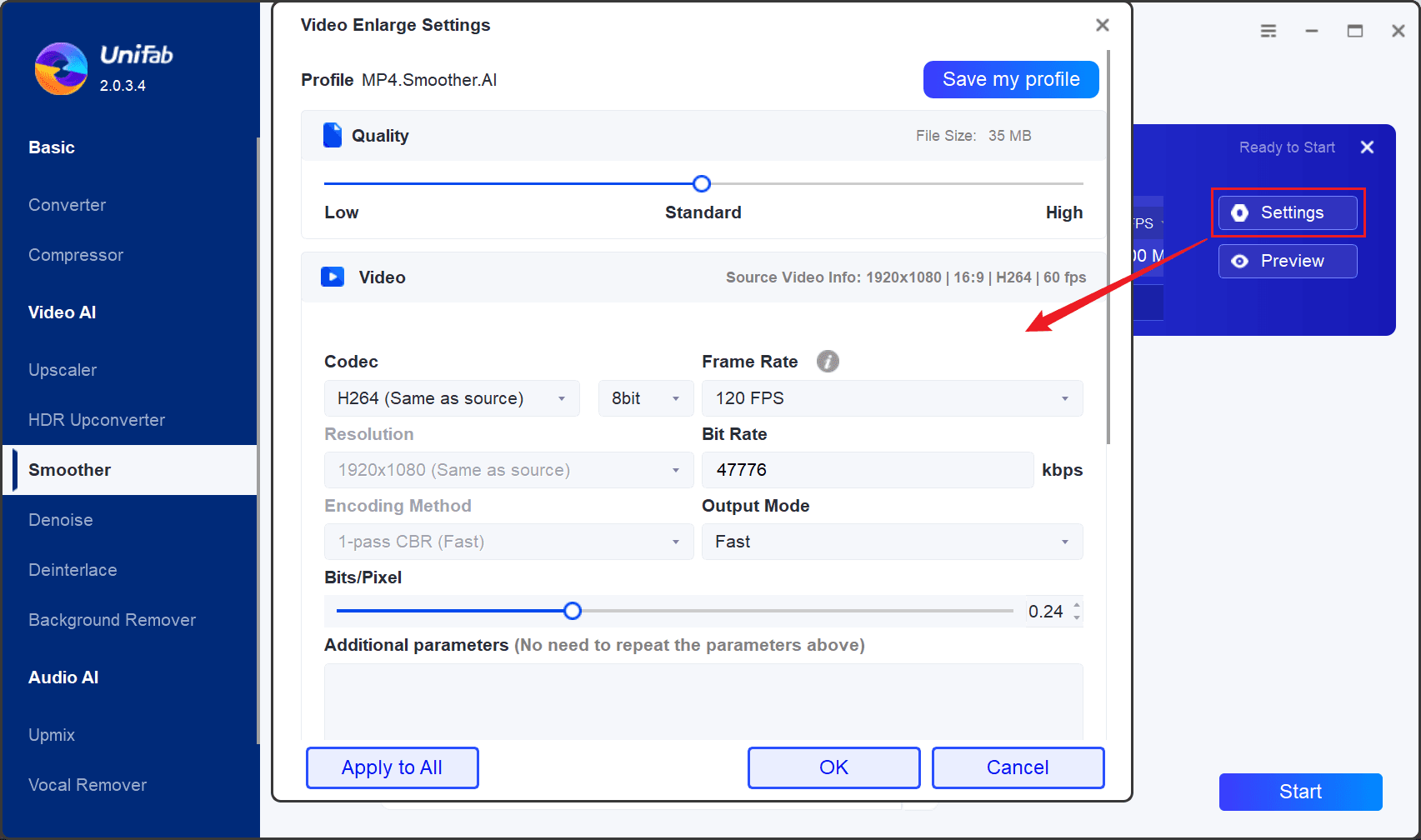 smoother-parameter-settings