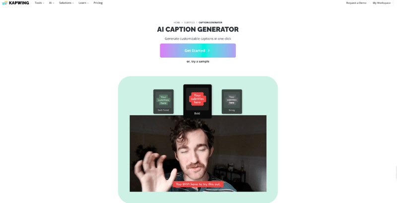 Kapwing AI Caption Generator