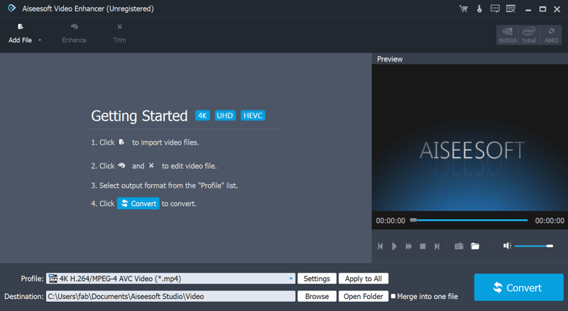 aiseesoft video enhancer step 1