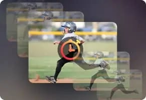 Action replay of a running athlete
