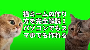 【無料】猫ミームの作り方を完全解説！パソコンでもスマホでも作れる！