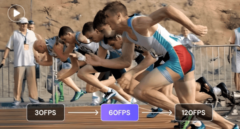Runners starting race with FPS media.io comparison