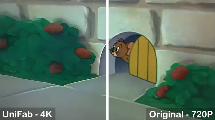 UniFab 4K processing comparison for animation video