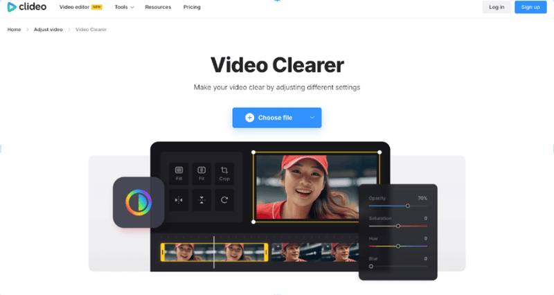 clideo video clearer website screenshot