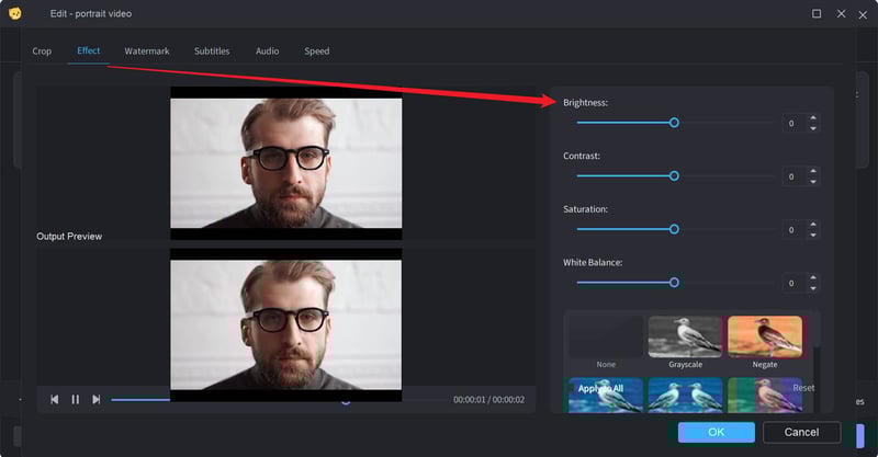 how to brighten a video with unifab converter - step2