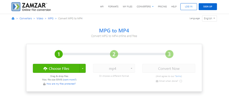 ZAMZAR MPG to MP4