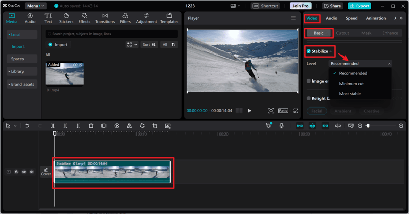capcut video stabilizer-capcut stabilize video step2