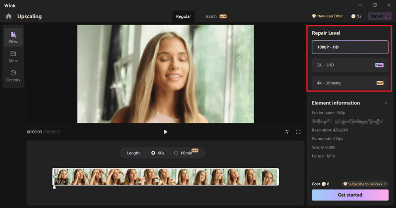 how to enhance video quality with wink video enhancer - step 2