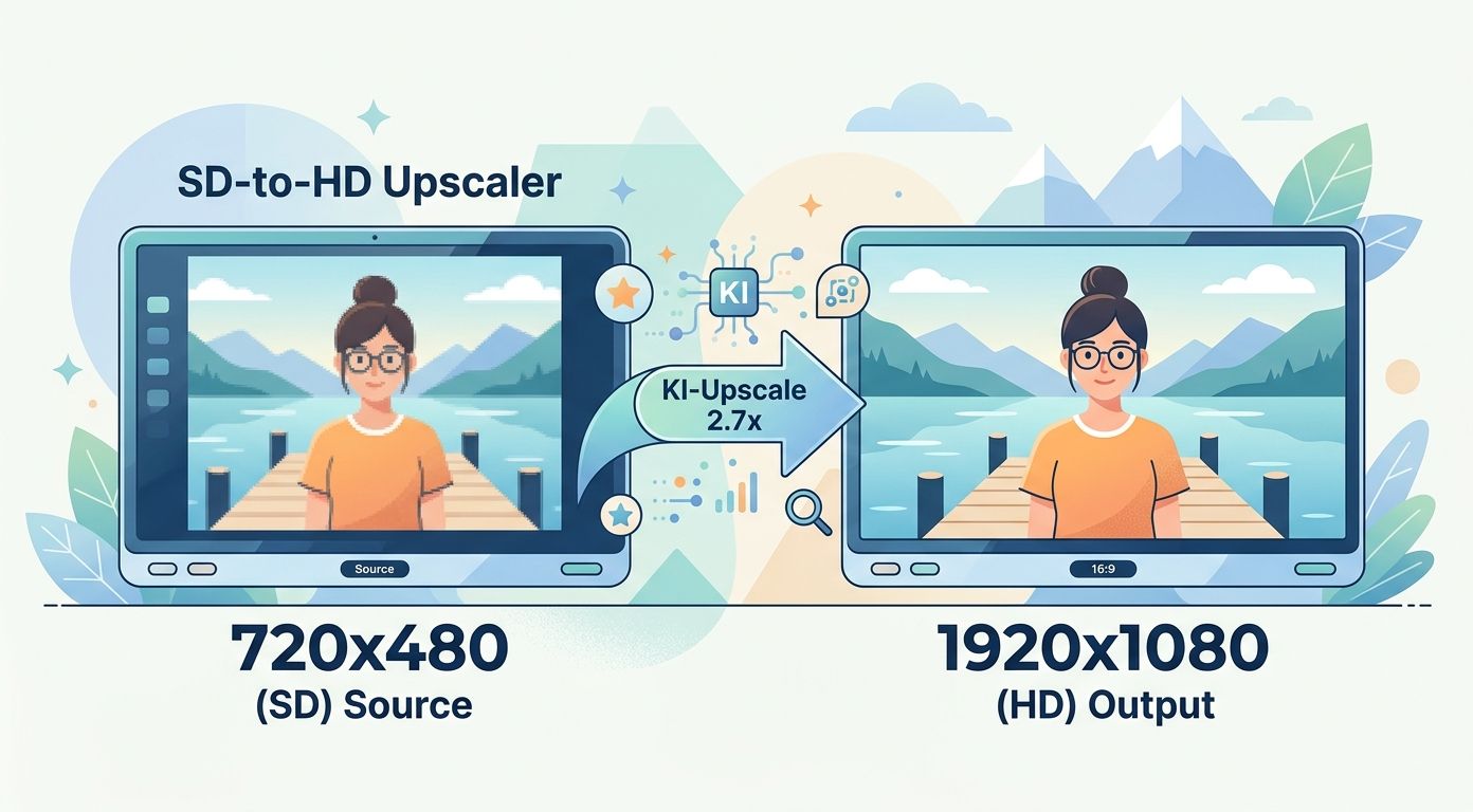 UniFab SD-Video beim KI-Upscaling von DVD-Material auf 1080p