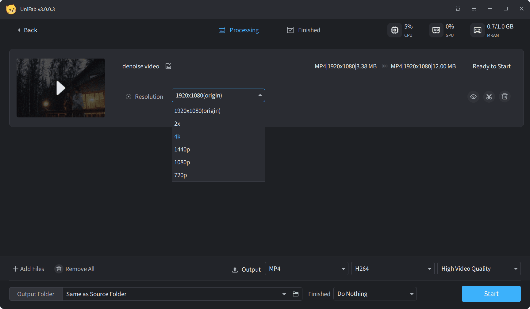 unifab denoise ai-step2