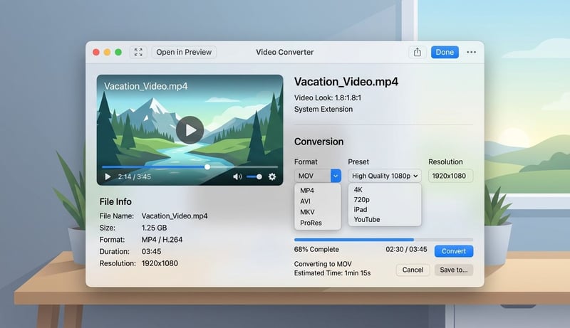 Konzept macOS-native Konverter Quick Look Style