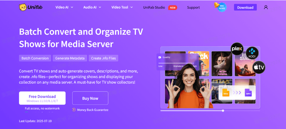 unifab tv show organizer official website screenshot