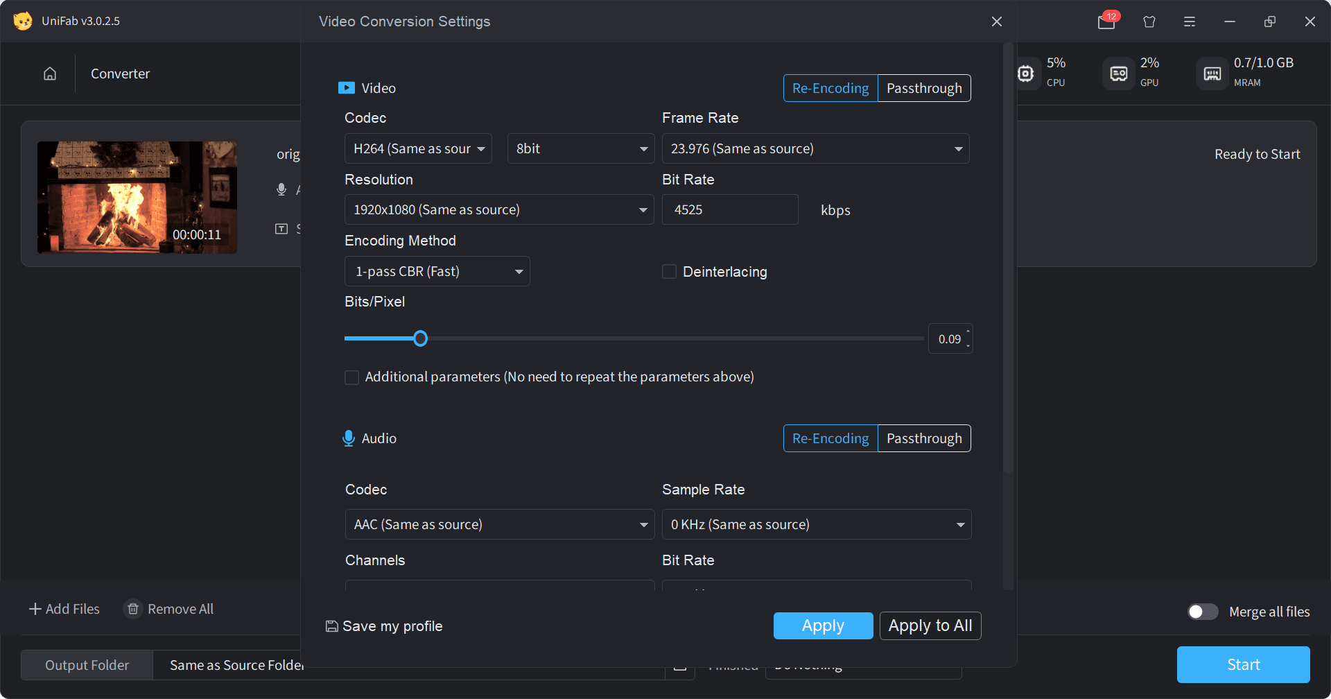how to convert video with UniFab - step4