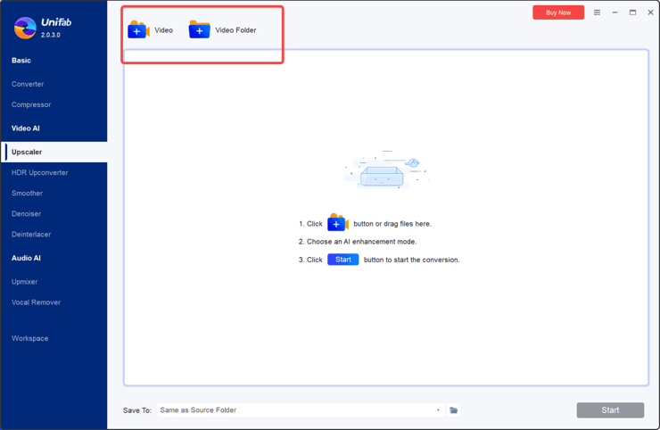 UniFab interface