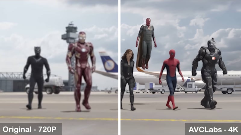 avclabs upscaling film video to 4k effect