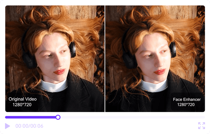 Upscaling effect on portrait video