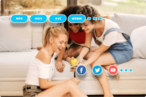 Friends sharing content on social media