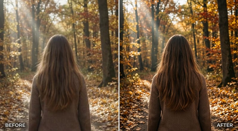 Before vs after: soft, low-resolution AI-generated footage restored to sharp, clean 4K