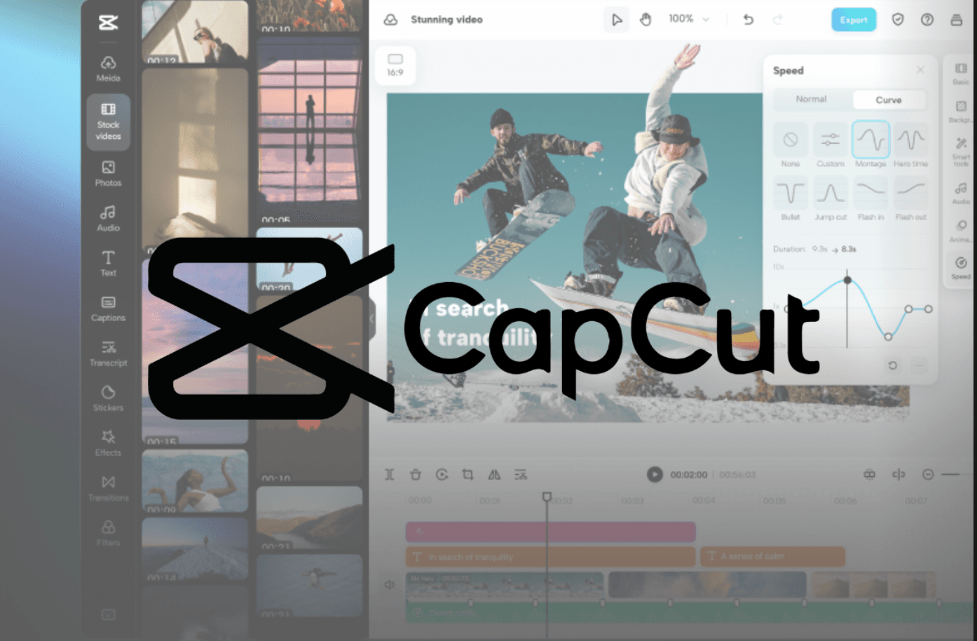CapCutの動画編集画面