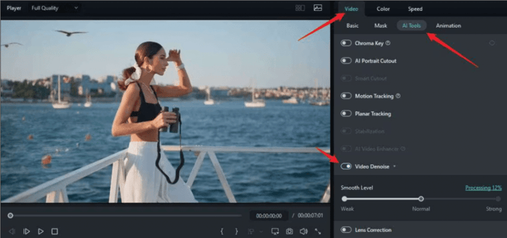 reduce video grain filmora - step3