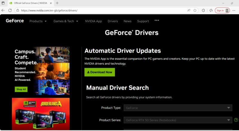 NVIDIA Control Panel screenshot for upgrading SDR